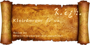 Kleinberger Éva névjegykártya